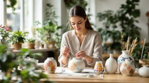 idee peinture ceramique vase