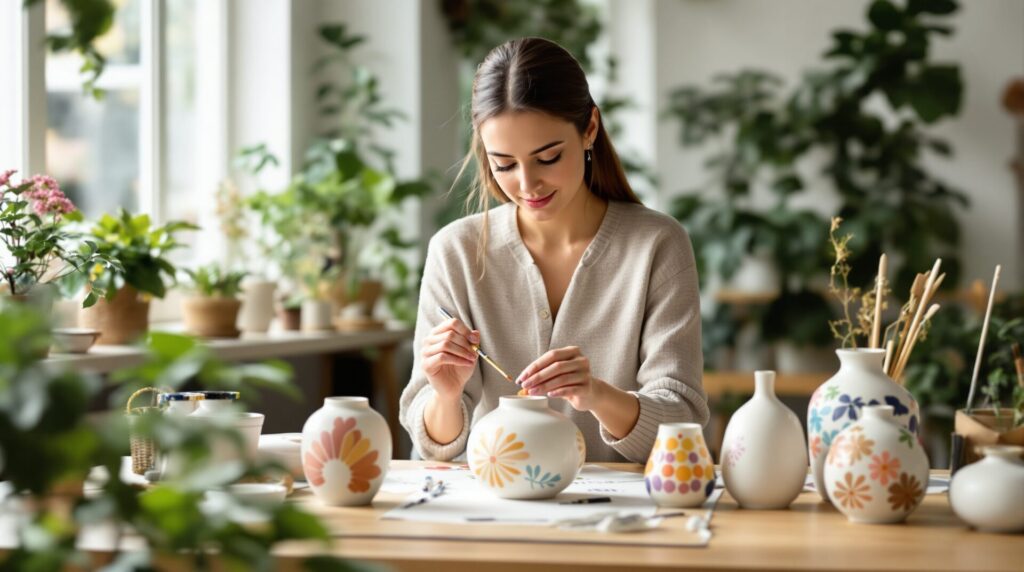 idee peinture ceramique vase