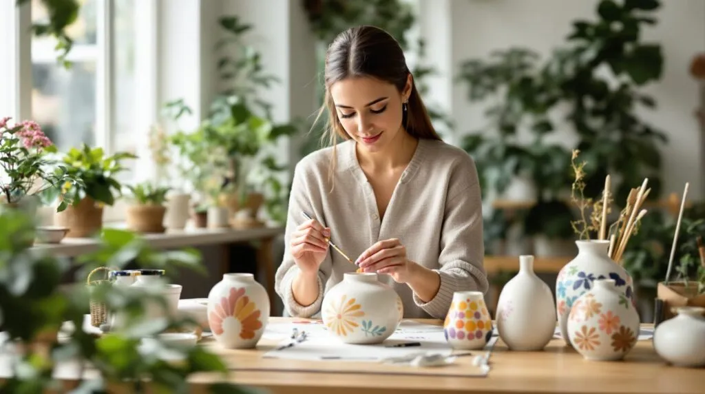 idee peinture ceramique vase
