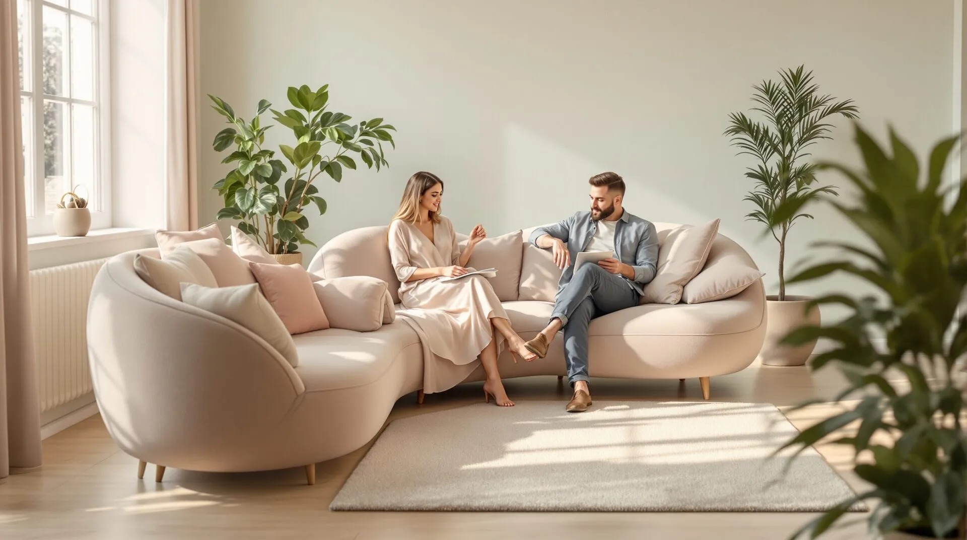 mobilier aux lignes douces