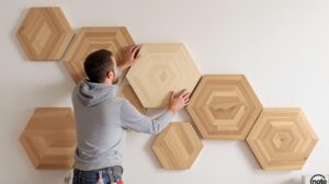 Habiller un mur avec des hexagones en bois: idées, pose et erreurs à éviter