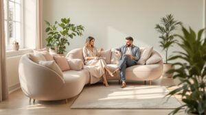 mobilier aux lignes douces