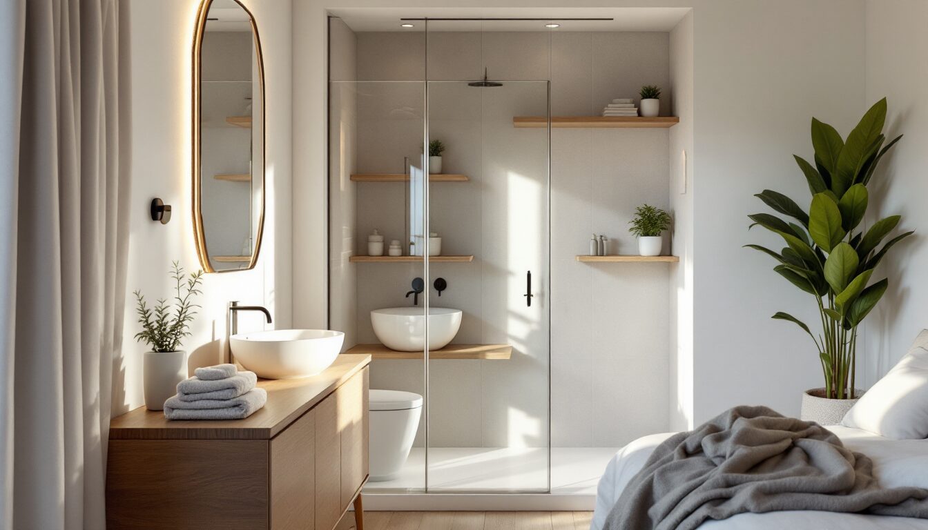 petite salle de bain dans chambre