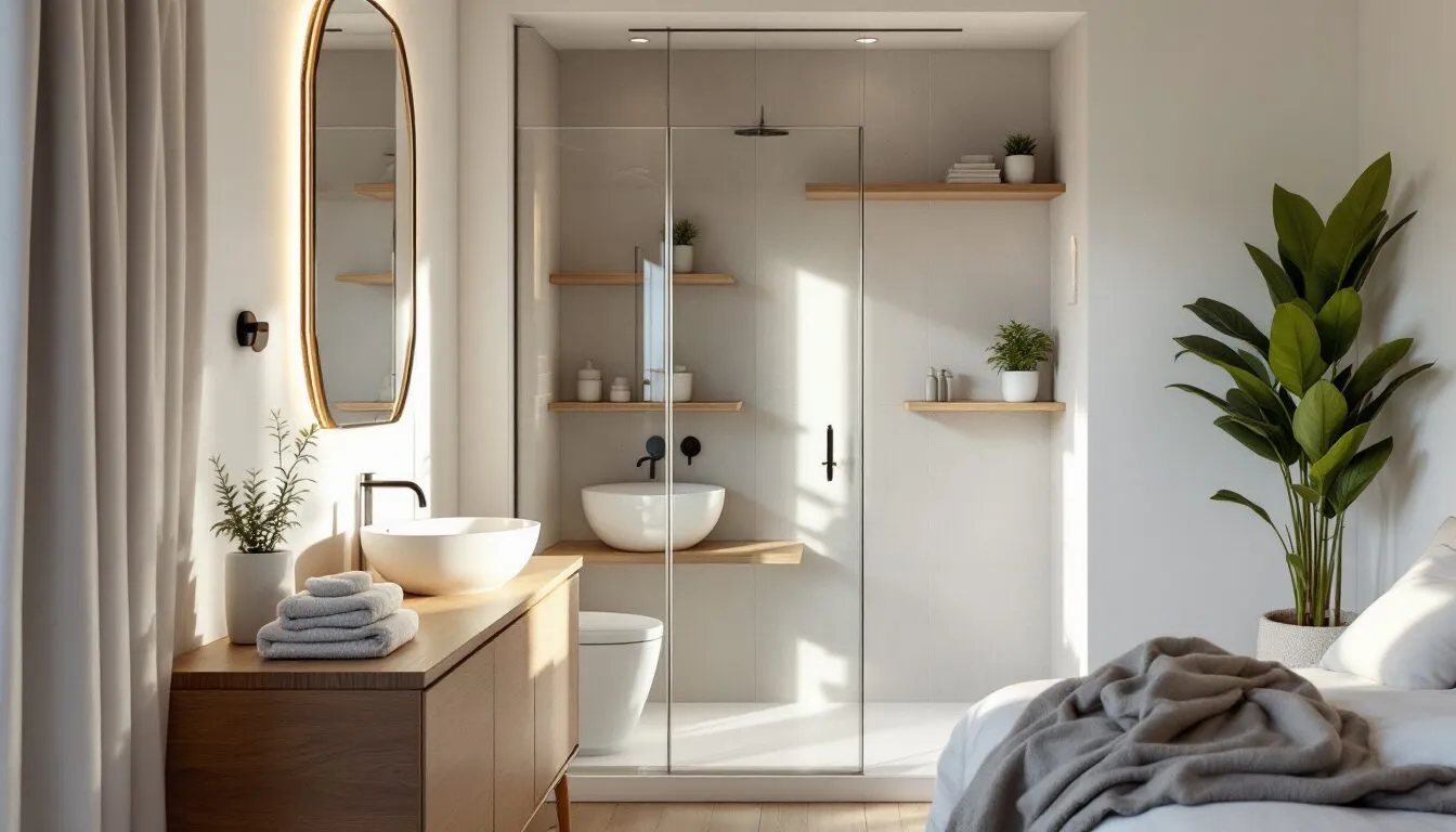 petite salle de bain dans chambre