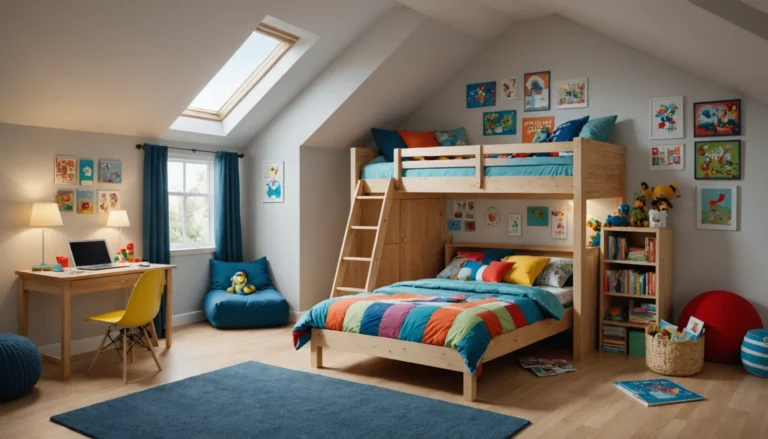 idées pour chambre d'enfant avec pente de toit