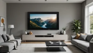 support mural TV pivotant électrique