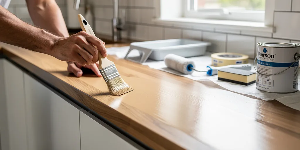 peindre plan de travail en bois