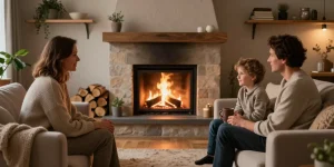 deco salon avec cheminée