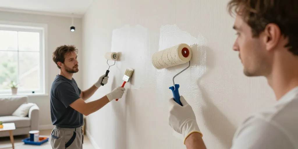 peindre sur du papier peint vinyl