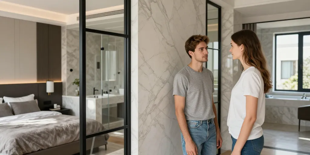 plan de chambre avec salle de bain