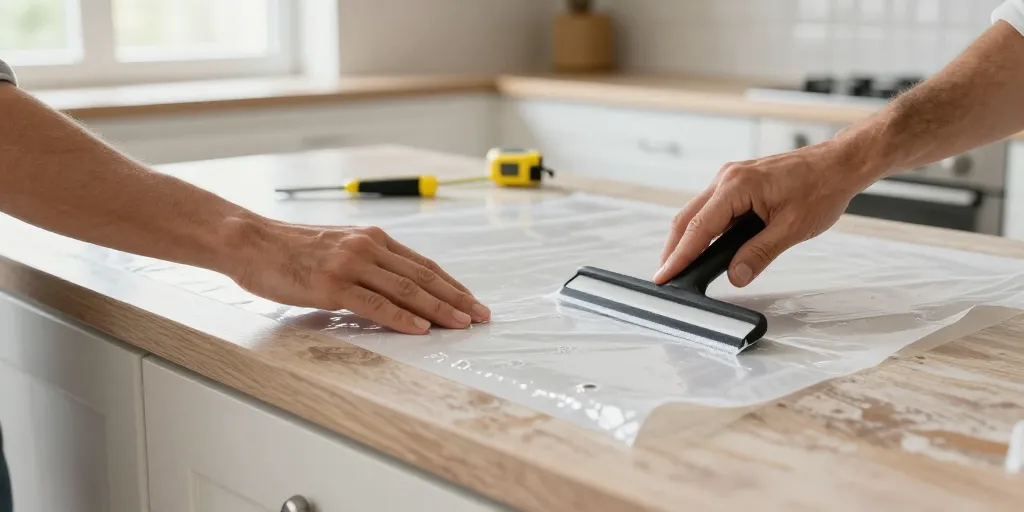 covering plan de travail cuisine