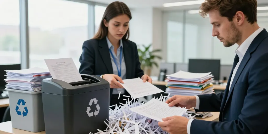 papier déchiqueté recyclage
